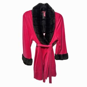 Betsey Johnson Intimates Black & Pink Robe Vintage Y2K